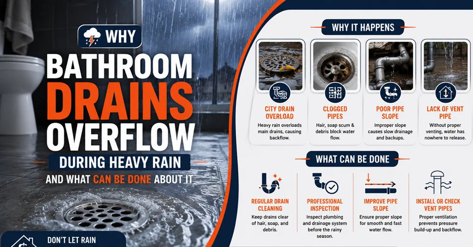 Why Bathroom Drains Overflow During Heavy Rain and What Can Be Done About It