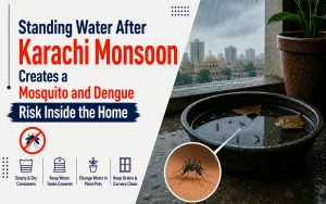 Standing Water After Karachi Monsoon Creates a Mosquito and Dengue Risk Inside the Home